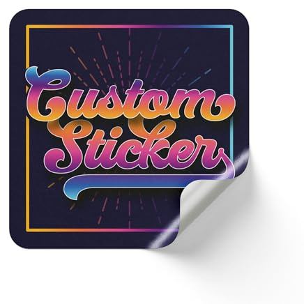 Personalised Labels Stickers Custom Company Logo Decal Circle or Square with Gloss Finish & Various Sizes 30mm 40mm 50mm 60mm Waterproof Reward Personalized Sticker Label (Square, 50mm)
