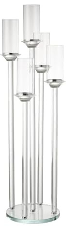 Chandelier Large 5 Branches Moira 100cm Transparent