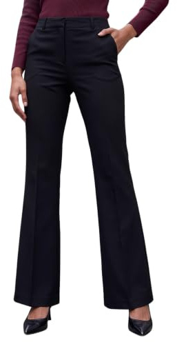Roman Bootleg Trouser for Women UK Ladies Bootcut Stretch Flared Winter Autumn Long Full Length Pull-On Casual Smart Work Office Wear Business Soft Flattering