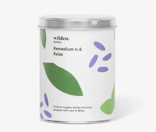 Wilden.herbals Remedium n.6 Relax | Tisana Antistress Calmante | Infuso Biologico Sfuso con Passiflora, Lavanda, Verbena e Biancospino | Rituale di Benessere | Barattolo da 90g di Tisana Sfusa