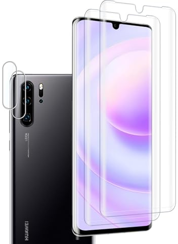 VideoSecu 2+2 Stück für Panzerglas für Huawei P30 Pro Kamera Schutzfolie, 9H Härte HD Blasenfreie Gehärtetes Glas Displayschutzfolie Touchgenauigkeit, Kratzfest, Vollständige Abdeckung