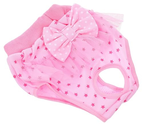 Rosa Hundewindelhöschen aus Baumwolle für Hündin und Welpe | Atmungsaktive Ausführung, Vier Gewichtsbereiche 1, 5-6, 5kg, Schützt Sofa und Teppich vor Lecks