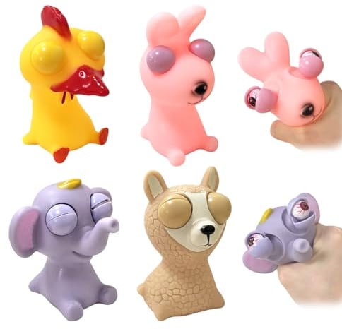 Popping Out Eyes Squeeze Toys 4 Stück, Stressbälle | Stress Squeeze Spielzeug, Quetschball, Fidget Toys, Knautschball, Anti Stress Spielzeug für Erwachsene und Kinder
