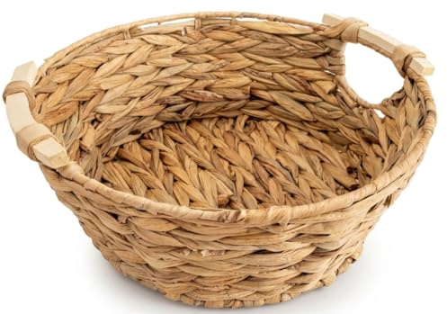 Geschenkkorb leer rund, Präsentkorb aus Wasserhyazinthe, Ø 30 cm
