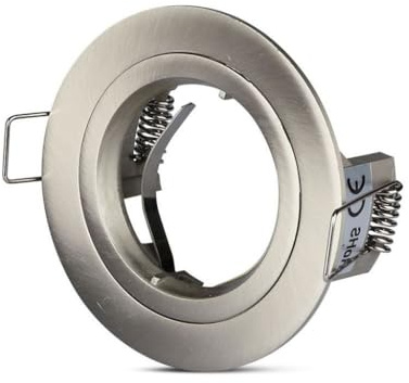 V-TAC Runde Einbauleuchte für Fassung Gu10, Satin Nickel