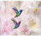 decomonkey Fototapete Blumen Vogel 250x175 cm XL Design Tapete Fototapeten Vlies Tapeten Vliestapete Wandtapete moderne Wandbild Wand Schlafzimmer Wohnzimmer Kolibri Abstrakt bunt