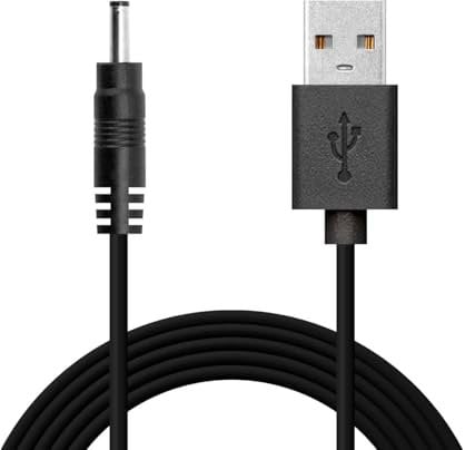 OcioDual Câble Alimentation 5V, Câble D'alimentation, Cable Chargeur 5V, USB a DC, Chargeur 5V 2A, USB pour Tablette, Routeurs, LED, CCTV, DVR, DC, Prise Ronde, Droit, Noir