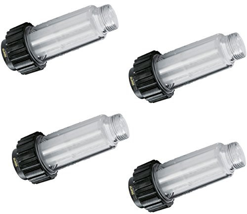 4 filtres à eau avec filtre (5.731-050.0) pour tous les nettoyeurs haute-pression avec raccordement d'eau de 3/4 comme Kärcher K2-K7 compatible avec 4.730-059.0 de ONE!