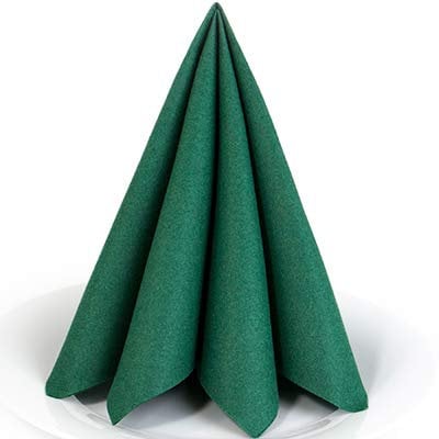 Servietten Dunkelgrün Premium Airlaid STOFFÄHNLICH | 50 Stück | 40 x 40cm | Einfarbige Servietten | hochwertige Serviette für Hochzeit, Geburtstag, Party, Taufe, Kommunion | made in Germany