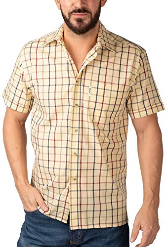 Rydale Men's Classic Short Sleeved Shirts Polycotton Checked Summer Tops