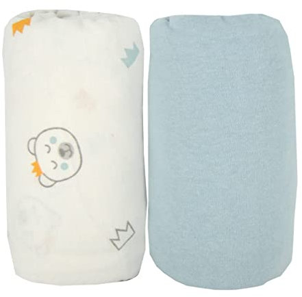 BabyCalin - 2er Set Spannbettlaken Bär/Blau 70x140x17cm