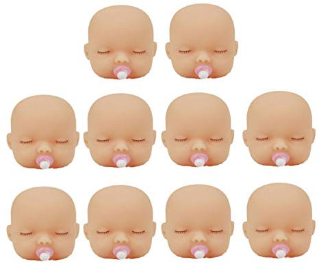 Healifty 10 stücke Vinyl Baby Puppe köpfe für künstler Hand malerei Puppe körperteil DIY Keychain ersatz