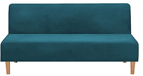 Mingfuxin Armlose Schlafsofabezüge, Stretch-Samt Futon Couchbezug Dicke weiche gemütliche Sofa Schonbezug Möbelschutz für 2-3-Sitzer armloses Klappsofa