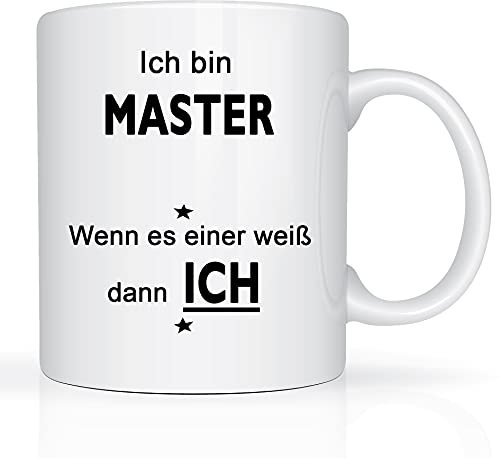 Print-Klex Berufstasse mit Master Motiv Bedruckt Master Tasse für Beruf Geschenk Kaffeebecher Geschenktasse Teetasse Arbeitstasse Arbeitsbecher mit Druck 330ml Beruf Tasse