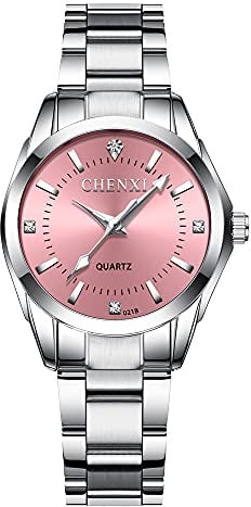 SGU Montres Femmes Classic Business avec Bracelet en Acier,Montre Femme élégante à Quartz en Acier Inoxydable (Rose)