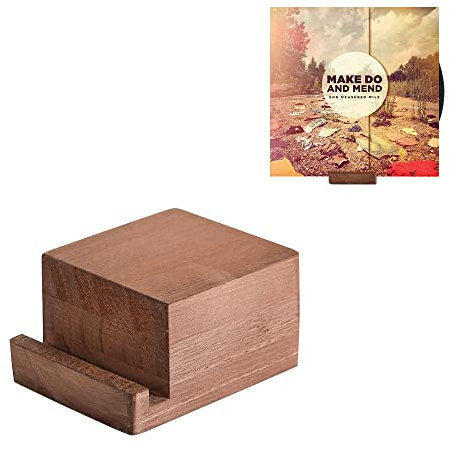 Porta Dischi Vinile Supporto Vinili - Porta Vinili Legno - Espositore Vinili da Tavolo Minimalista ed Elegante - Mostra per la Copertina dell'Album in Riproduzione - Compatibile con CD e LP - Marrone