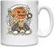 Taza de cerámica blanca con diseño de calaveras de Halloween de calabaza, talla única