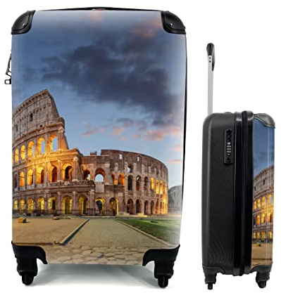 MuchoWow© Koffer Handgepäck Trolley Rollkoffer Kleine Reisekoffer mit 4 Rollen - Italien - Rom - Theater - Cabin Size < 55x40x23 & 55x40x20 cm - Fotokoffer - Kabinenkoffer - Boardgepäck