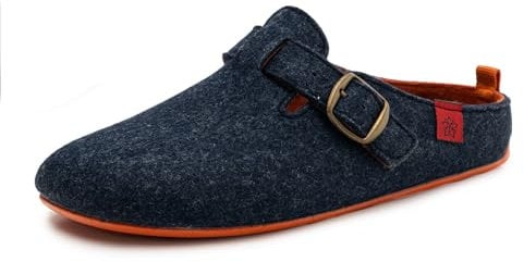 Andrés Machado - Pantofole Unisex per Bambina/Bambino - Val - Ciabatte/Babbucce - Lana e Feltro/Sottopiede Rimovibile - Blu Arancia EU 50