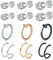 Rajnard Faux Piercing Nez Anneaux Faux Piercing Septum Acier Chirurgical Faux Piercing Helix Cartilage Levre Bijoux de Piercing pour Femme Homme 12piece
