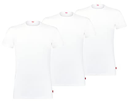LEVIS Men's T-Shirt, White, M (Pack of 3)