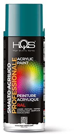 HQS Bombe de peinture acrylique, couleurs Ral (Ral 5021 - Bleu d’eau)