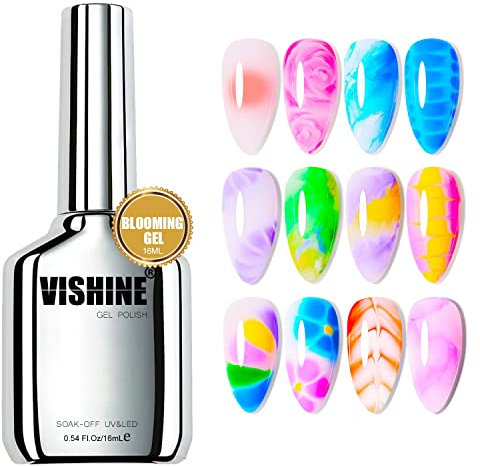 Vishine 16ml Vernis à Ongles Semi-permanent Blooming Gel, Bloomin GEL Vernis Gel Soak Off UV LED pour Nail Art Manicure 006