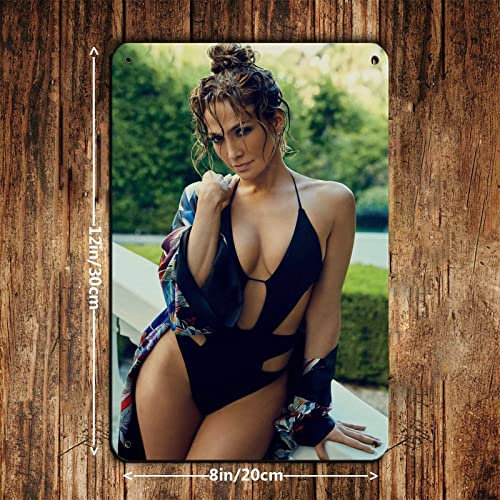 Jennifer Lopez Cover Poster Retro Poster Metall Blechschild Chic Art Retro Eisen Malerei Bar Menschen Höhle Cafe Familie Garage Poster Wanddekoration 20 x 30 cm