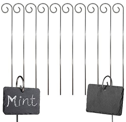 ZAHD 10 pièces Étiquettes de Plantes en métal résistant aux intempéries étiquettes Potager Ardoise marque plante pour jardin Cadre de support en métal de 30 cm(L'ensemble ne comprend pas d'ardoise)