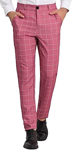 Gefomuofe Pantalon chino pour homme, Rose, XXL
