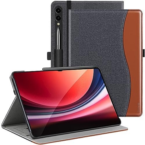 ZtotopCases Case for Samsung Galaxy Tab S9 Ultra/S8 Ultra 14.6 Inch 2023/2022(SM-X910/X916/X918/X900/X906), Premium PU Leather Business Stand Folio Cover with Auto Wake/Sleep,Denim/Brown