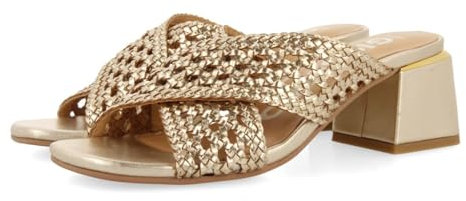 Sandalias DESTALONADAS Color Platino con Trenzados para Mujer CLARCONA