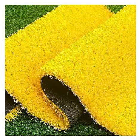 XLIHAWY Gazon Artificiel Synthétique, Chien De Compagnie en Plein Air Tapis De Gazon Artificiel, Jardin Décoratif Faux Gazon De Mariage, 3 Cm De Hauteur, Jaune (Couleur : Jaune, Taille : 39x98in)