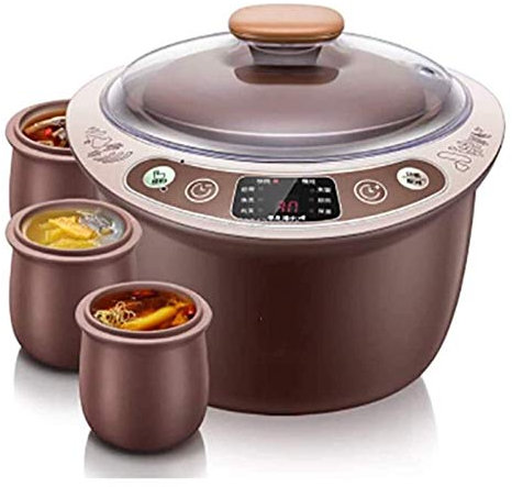 Pentola per cottura lenta, in argilla viola sana, da 2,5 l, intelligente con orario di appuntamento, per deliziose zuppe cotte a vapore, adatta per la cucina di famiglia