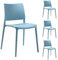 PAPATYA Joy-S 4er-Set Designer- Kunststoffstuhl, 200 kg belastbar, Leichter stapelbar Gartenstuhl, wetterfester Balkonstuhl, Terrassenstuhl, Hotelstühle, Restaurantstühle, Stapelstuhl (Aquablau)