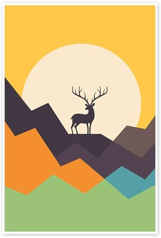 Hirsch Poster von Andy Westface 80 x 120 cm Bunt Wandbilder Wanddeko