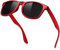 KANASTAL Polarisiert Sonnenbrille Herren Damen Retro Klassische Rectangular Sonnenbrille UV400 Schutz für Fahren Wandern Golf Angeln, Rot Transparent Rahmen Grau Gläser