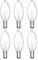TobeBright 6 x 42W SBC B15 Small Bayonet Cap Clear Candle Bulbs, Classic Dimmable Clear B15D Bayonet Candle Light Bulb Warm White 2700K for Ceiling Chandelier, Pendant Lamp, Wall Lamp Fixtures