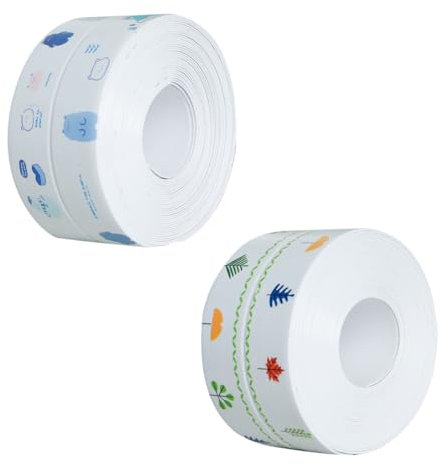 EORPAVU Nastro sigillante,2 pezzi Adesivi autoadesivi antimuffa da cucina nastro sigillante impermeabile per cucina e lavandino del bagno che bloccano bellissimi adesivi per cuciture 3,8 * 3,2 M