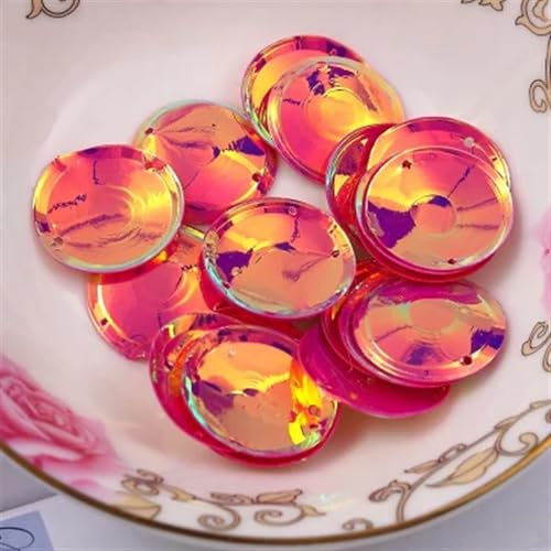 100 Teile/paket 20mm Runde Tasse Oval Pailletten Geeignet for Frauen Kleidung Handgemachte Accessoires Mit 2 Löchern(JG Rose)