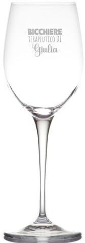 Bicchiere terapeutico di... Bicchiere Calice da Vino Bianco Rosso Spritz Drink Personalizzato con Nome Inciso Dedica Idea Regalo Amiche Originale Festa Della Mamma Compleanno Natale Cena