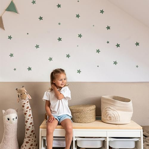 LILIMAUS Wandsticker Kinderzimmer [132 Stck. in vielen Farben] - Wandtattoo Sterne - Wandaufkleber Kinderzimmer Mädchen & Jungen - Wanddeko Kinder & Babyzimmer Deko - Aufkleber Wand - Wall stickers