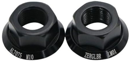 Solinder Achsmutter 2 Stück Fahrrad-Radnaben-Achsenmuttern, 7075-Aluminiumlegierung, M10 x P1,0 Bolzen, Schraubenmutter für Vorder- und Hinterrad