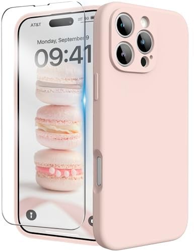 INGIDO for iPhone 16 Pro Max Case, Liquid Silicone Case with Camera Protection Soft Gel Rubber Cover with Microfiber Lining Shockproof Protective Phone Case for iPhone 16 Pro Max 6.9 (Chalk Pink)