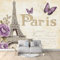 Papier Peint Panoramique 3D Paris Tour Eiffel 200x140 cm Papier Peint Photo Mural Intissé, Poster Tapisserie Mural Personnalisé 3D Pour Salon Chambre Décoration Murale