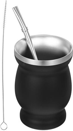 OFFSCH Recipiente De Mate Inoxidable Taza Térmica Diseño De Calabaza Aislamiento Pajita Cepillo Retro