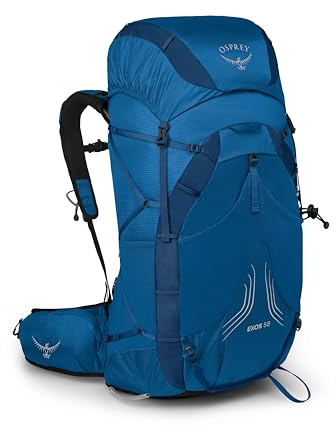 Osprey Men's Exos 58 Ef Ultralight Backpack, Blue Ribbon, L/XL
