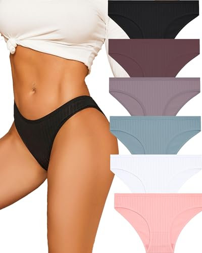 ALL OF ME 6er Pack Unterhosen Damen Baumwolle Unterwäsche Frauen Slip Baumwoll Frauen Slips Soft Hipster Sexy Panties Unterhose Women Underwear Weich Unterhose Mehrpack S-3XL