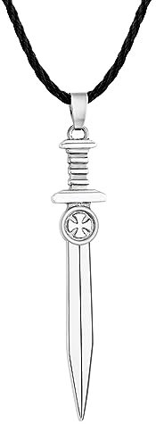 GZHENGZG Herren Halskette, Damen Schmuck Templer Kreuz Brieföffner Messer Templer Ritter Symbol Mittelalter Umschlagöffner Soldaten des Kreuzes Geschenk