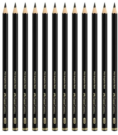FABER-CASTELL 205239 - Bleistifte Set Pitt Graphite Matt, 12 Zeichenstifte, Härtegrad 10B